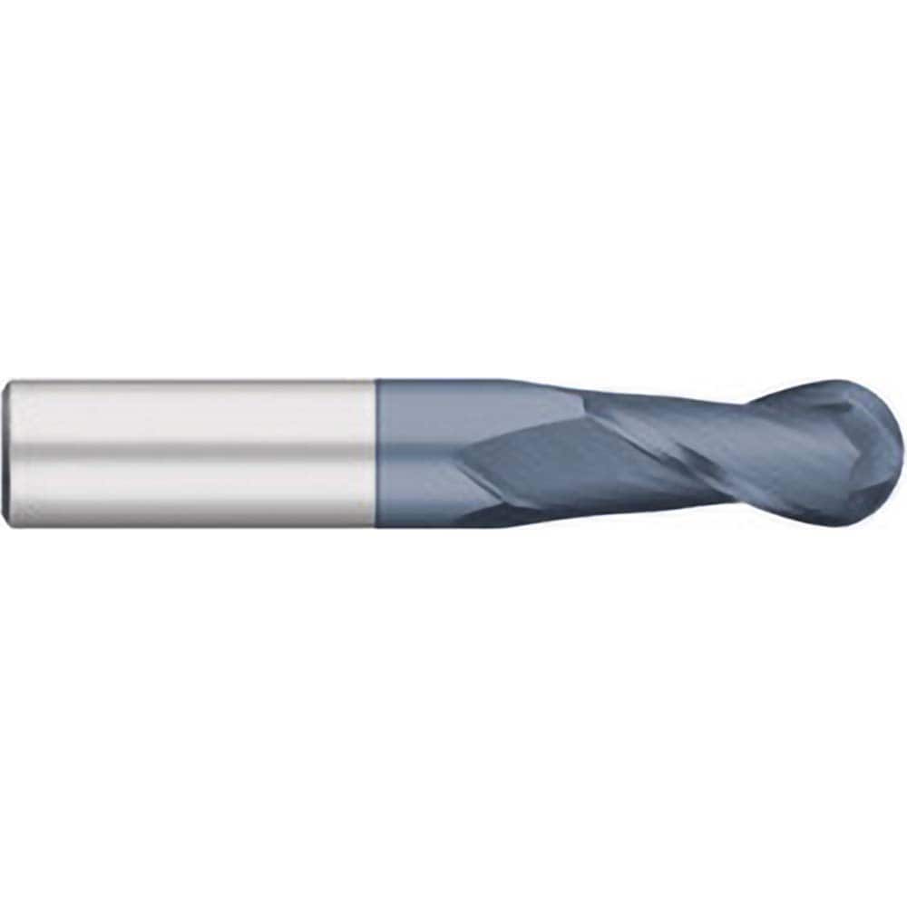 Titan USA - Ball End Mills; Mill Diameter (Decimal Inch): 0.1406 ; Number of Flutes: 2 ; Length of Cut (Inch): 9/16 ; Length of Cut (Decimal Inch): 0.5625 ; Material: Solid Carbide ; Overall Length (Inch): 2 - Exact Industrial Supply