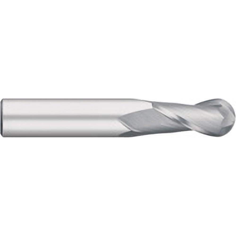 Titan USA - Ball End Mills; Mill Diameter (Decimal Inch): 0.1406 ; Number of Flutes: 2 ; Length of Cut (Inch): 9/16 ; Length of Cut (Decimal Inch): 0.5625 ; Material: Solid Carbide ; Overall Length (Inch): 2 - Exact Industrial Supply