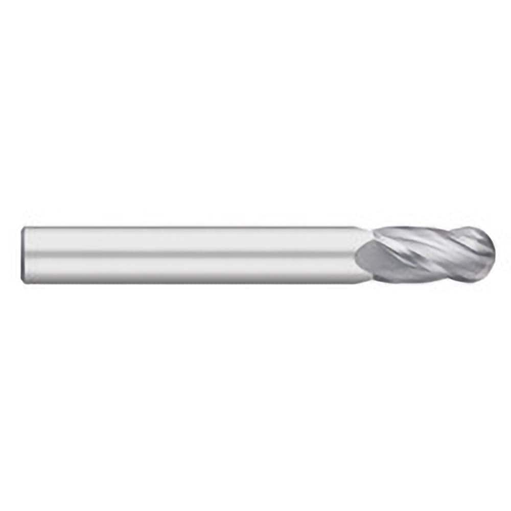 Titan USA - Ball End Mills; Mill Diameter (Inch): 1/4 ; Mill Diameter (Decimal Inch): 0.2500 ; Number of Flutes: 4 ; Length of Cut (Inch): 1-1/8 ; Length of Cut (Decimal Inch): 1.1250 ; Material: Solid Carbide - Exact Industrial Supply