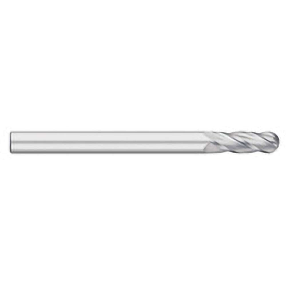 Titan USA - Ball End Mills; Mill Diameter (Inch): 1/8 ; Mill Diameter (Decimal Inch): 0.1250 ; Number of Flutes: 4 ; Length of Cut (Inch): 1 ; Length of Cut (Decimal Inch): 1.0000 ; Material: Solid Carbide - Exact Industrial Supply