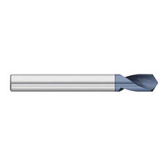 Titan USA - Spotting Drills; Body Diameter (Inch): 3/8 ; Body Diameter (Decimal Inch): 3/8 ; Drill Point Angle: 90 ; Spotting Drill Material: Solid Carbide ; Spotting Drill Finish/Coating: AlTiN ; Overall Length (Inch): 3 - Exact Industrial Supply