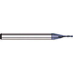Titan USA - Ball End Mills; Mill Diameter (Decimal Inch): 0.0100 ; Number of Flutes: 2 ; Length of Cut (Decimal Inch): 0.0300 ; Material: Solid Carbide ; Overall Length (Inch): 1-1/2 ; Overall Length (Decimal Inch): 1.5000 - Exact Industrial Supply