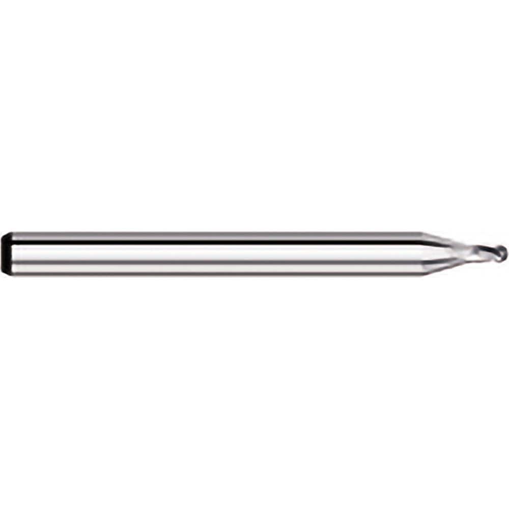 Titan USA - Ball End Mills; Mill Diameter (mm): 0.90 ; Mill Diameter (Decimal Inch): 0.0350 ; Number of Flutes: 4 ; Length of Cut (Decimal Inch): 0.0530 ; Material: Solid Carbide ; Overall Length (Inch): 1-1/2 - Exact Industrial Supply