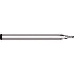 Titan USA - Ball End Mills; Mill Diameter (Decimal Inch): 0.0400 ; Number of Flutes: 2 ; Length of Cut (Decimal Inch): 0.0600 ; Material: Solid Carbide ; Overall Length (Inch): 1-1/2 ; Overall Length (Decimal Inch): 1.5000 - Exact Industrial Supply