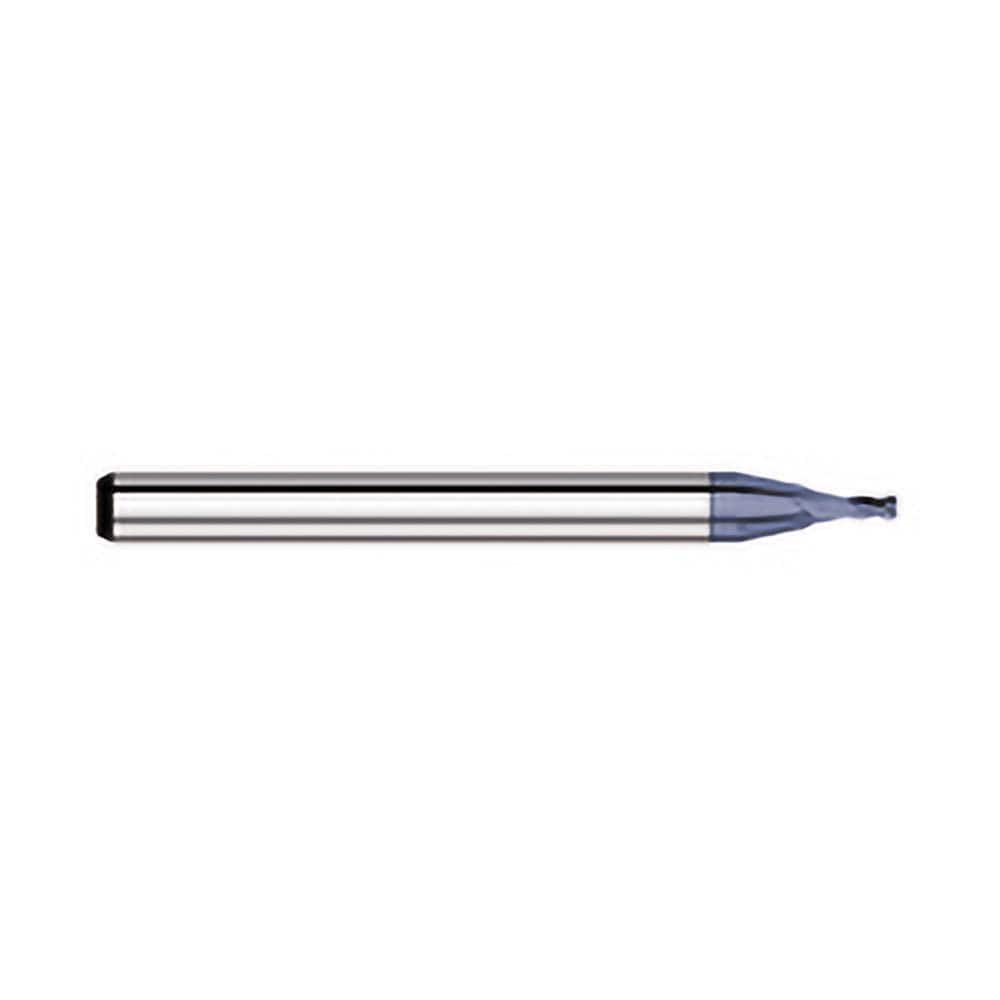 Corner Radius End Mill: 5/64″ Dia, 0.117″ LOC, 0.01″ Radius, 4 Flutes, Solid Carbide 1-1/2″ OAL, 1/8″ Shank Dia, 30 ° Helix, AlTiN Coated, Corner Radius End, Centercutting