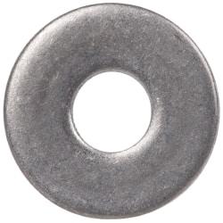 Made in USA - #2 Screw, Grade 300 Stainless Steel Standard Flat Washer - 0.094" ID x 1/4" OD, 0.016" Thick, Plain Finish, Meets Military Specifications - Americas Industrial Supply