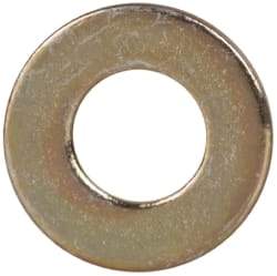 Made in USA - #4 Screw, Grade 1008/1010 Steel Standard Flat Washer - 1/8" ID x 1/4" OD, 0.02" Thick, Cadmium-Plated Finish, Meets Military Specifications - Americas Industrial Supply