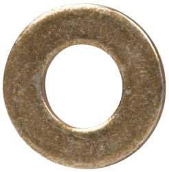 Made in USA - #5 Screw, Grade 1008/1010 Steel Standard Flat Washer - 0.141" ID x 0.281" OD, 0.03" Thick, Cadmium-Plated Finish, Meets Military Specifications - Americas Industrial Supply