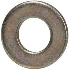 Made in USA - #8 Screw, Grade 1008/1010 Steel Standard Flat Washer - 0.188" ID x 3/8" OD, 0.042" Thick, Cadmium-Plated Finish, Meets Military Specifications - Americas Industrial Supply
