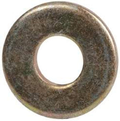 Made in USA - #8 Screw, Grade 1008/1010 Steel Standard Flat Washer - 0.188" ID x 0.438" OD, 0.06" Thick, Cadmium-Plated Finish, Meets Military Specifications - Americas Industrial Supply
