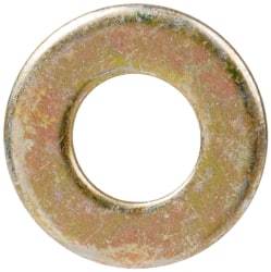 Made in USA - #10 Screw, Grade 1008/1010 Steel Standard Flat Washer - 0.219" ID x 0.438" OD, 0.042" Thick, Cadmium-Plated Finish, Meets Military Specifications - Americas Industrial Supply