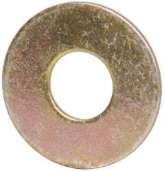 Made in USA - #10 Screw, Grade 1008/1010 Steel Standard Flat Washer - 1/4" ID x 5/8" OD, 0.03" Thick, Cadmium-Plated Finish, Meets Military Specifications - Americas Industrial Supply