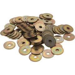 Made in USA - #10 Screw, Grade 1008/1010 Steel Standard Flat Washer - 1/4" ID x 1" OD, 0.06" Thick, Cadmium-Plated Finish, Meets Military Specifications - Americas Industrial Supply