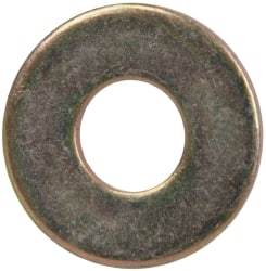 Made in USA - 1/4" Screw, Grade 1008/1010 Steel Standard Flat Washer - 0.312" ID x 0.734" OD, 0.06" Thick, Cadmium-Plated Finish, Meets Military Specifications - Americas Industrial Supply