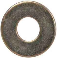 Made in USA - 1/4" Screw, Grade 1008/1010 Steel Standard Flat Washer - 0.312" ID x 0.734" OD, 0.06" Thick, Cadmium-Plated Finish, Meets Military Specifications - Americas Industrial Supply