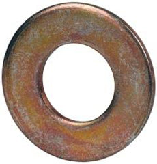 Made in USA - 3/8" Screw, Grade 1008/1010 Steel Standard Flat Washer - 0.406" ID x 0.812" OD, 0.06" Thick, Cadmium-Plated Finish, Meets Military Specifications - Americas Industrial Supply