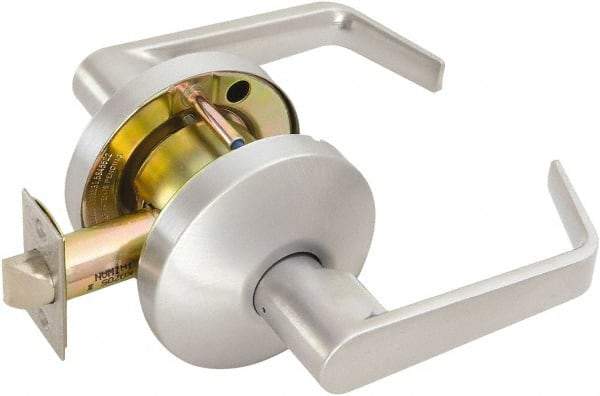 Falcon - Medium Duty Passage Lever Lockset - 2-3/4" Back Set, Satin Chrome Finish - Americas Industrial Supply