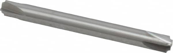 Accupro - 0.04" Radius, 1/4" Mill Diam, 4 Flute Solid Carbide Corner Rounding End Mill - Double End, Uncoated, 2-1/2" OAL, 1/4" Shank Diam - Americas Industrial Supply