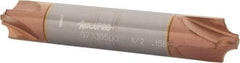 Accupro - 0.156" Radius, 1/2" Mill Diam, 4 Flute Solid Carbide Corner Rounding End Mill - Double End, TiCN Finish, 3" OAL, 1/2" Shank Diam - Americas Industrial Supply