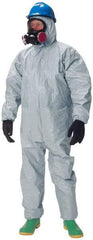Dupont - Size 3XL Hazmat Chemical Resistant Coveralls - Gray, Zipper Closure, Elastic Cuffs, Elastic Ankles, Taped Seams - Americas Industrial Supply