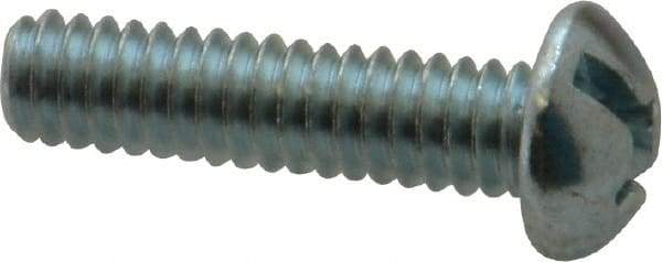 Value Collection - 1/4-20 UNC, 1" Length Under Head Slotted/Phillips Drive Machine Screw - Round Head, Grade J82 Steel, Zinc-Plated Finish, Without Washer - Americas Industrial Supply