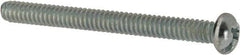 Value Collection - #10-24 UNC, 2" Length Under Head Slotted/Phillips Drive Machine Screw - Round Head, Grade J82 Steel, Zinc-Plated Finish, Without Washer - Americas Industrial Supply