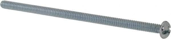 Value Collection - #10-24 UNC, 4" Length Under Head Slotted/Phillips Drive Machine Screw - Round Head, Grade 2 Steel, Zinc-Plated Finish, Without Washer - Americas Industrial Supply