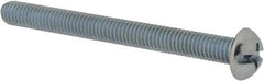 Value Collection - #10-32 UNF, 2" Length Under Head Slotted/Phillips Drive Machine Screw - Round Head, Grade 2 Steel, Zinc-Plated Finish, Without Washer - Americas Industrial Supply