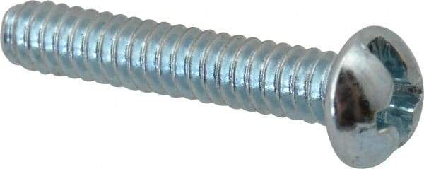 Value Collection - #6-32 UNC, 3/4" Length Under Head Slotted/Phillips Drive Machine Screw - Round Head, Grade J82 Steel, Zinc-Plated Finish, Without Washer - Americas Industrial Supply