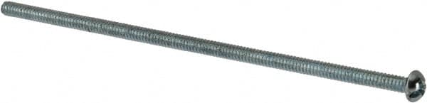 Value Collection - #6-32 UNC, 4" Length Under Head Slotted/Phillips Drive Machine Screw - Round Head, Grade J82 Steel, Zinc-Plated Finish, Without Washer - Americas Industrial Supply
