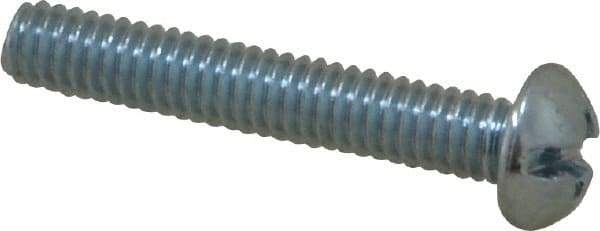 Value Collection - #8-32 UNC, 1" Length Under Head Slotted/Phillips Drive Machine Screw - Round Head, Grade 2 Steel, Zinc-Plated Finish, Without Washer - Americas Industrial Supply
