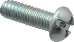 Value Collection - #8-32 UNC, 1/2" Length Under Head Slotted/Phillips Drive Machine Screw - Round Head, Grade 2 Steel, Zinc-Plated Finish, Without Washer - Americas Industrial Supply
