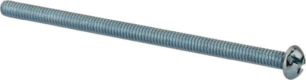 Value Collection - #8-32 UNC, 3" Length Under Head Slotted/Phillips Drive Machine Screw - Round Head, Grade J82 Steel, Zinc-Plated Finish, Without Washer - Americas Industrial Supply