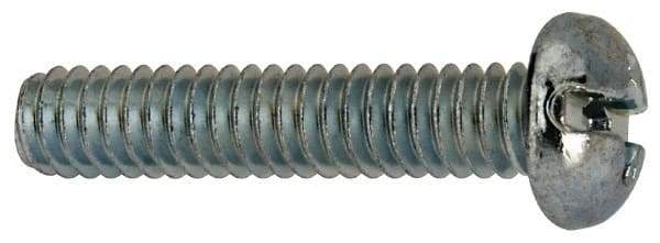 Value Collection - 1/4-20 UNC, 1-1/4" Length Under Head Slotted/Phillips Drive Machine Screw - Round Head, Grade J82 Steel, Zinc-Plated Finish, Without Washer - Americas Industrial Supply