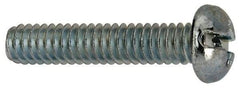 Value Collection - 1/4-20 UNC, 1-1/4" Length Under Head Slotted/Phillips Drive Machine Screw - Round Head, Grade J82 Steel, Zinc-Plated Finish, Without Washer - Americas Industrial Supply