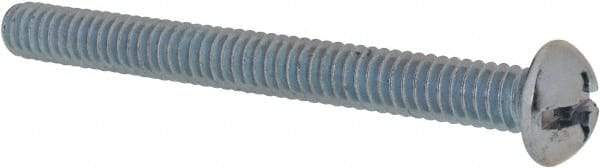 Value Collection - 1/4-20 UNC, 2-1/2" Length Under Head Slotted/Phillips Drive Machine Screw - Round Head, Grade J82 Steel, Zinc-Plated Finish, Without Washer - Americas Industrial Supply