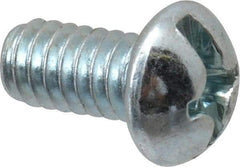 Value Collection - 1/4-20 UNC, 1/2" Length Under Head Slotted/Phillips Drive Machine Screw - Round Head, Grade 2 Steel, Zinc-Plated Finish, Without Washer - Americas Industrial Supply