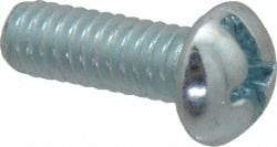 Value Collection - 1/4-20 UNC, 3/4" Length Under Head Slotted/Phillips Drive Machine Screw - Round Head, Grade J82 Steel, Zinc-Plated Finish, Without Washer - Americas Industrial Supply