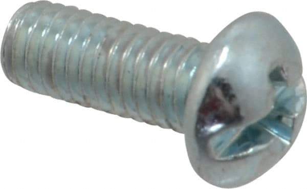 Value Collection - #10-32 UNF, 1/2" Length Under Head Slotted/Phillips Drive Machine Screw - Round Head, Grade J82 Steel, Zinc-Plated Finish, Without Washer - Americas Industrial Supply