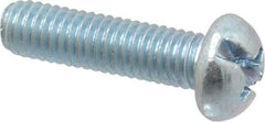 Value Collection - #10-32 UNF, 3/4" Length Under Head Slotted/Phillips Drive Machine Screw - Round Head, Grade J82 Steel, Zinc-Plated Finish, Without Washer - Americas Industrial Supply
