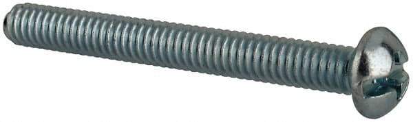 Value Collection - #8-32 UNC, 1-1/2" Length Under Head Slotted/Phillips Drive Machine Screw - Round Head, Grade J82 Steel, Zinc-Plated Finish, Without Washer - Americas Industrial Supply
