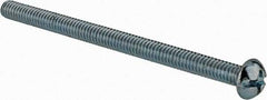 Value Collection - #8-32 UNC, 2-1/2" Length Under Head Slotted/Phillips Drive Machine Screw - Round Head, Grade J82 Steel, Zinc-Plated Finish, Without Washer - Americas Industrial Supply