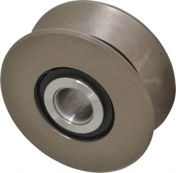 Osborn International - 4-1/2" Roller Diam x 1-13/16" Width, V Grooved Yoke Roller - Steel, 14,300 Lb Dynamic Cap - Americas Industrial Supply