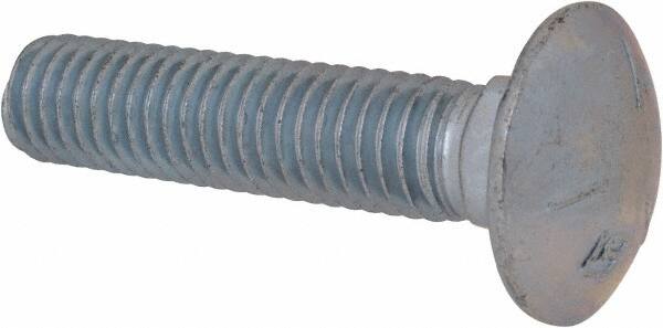 Value Collection - 7/16-14 UNC 2" Length Under Head, Standard Square Neck, Carriage Bolt - Grade 5 Steel, Zinc-Plated Finish - Americas Industrial Supply