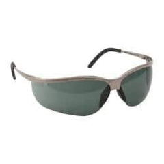 3M - Gray Lenses, Framed Safety Glasses - Anti-Fog, Scratch Resistant, Brushed Nickel Metal Frame, Size Universal, Wrap Around - Americas Industrial Supply