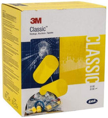 3M - Disposable, Corded, 29 dB, Barrel Earplugs - Yellow, 500 Pairs - Americas Industrial Supply