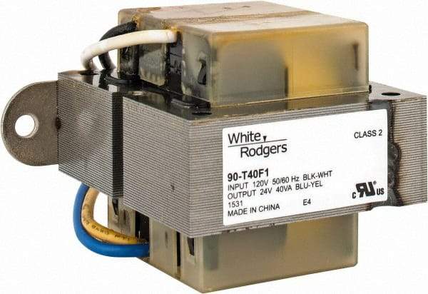 White-Rodgers - 3-1/4" Wide x 2.19" Deep x 2-3/4" High, Foot Mount HVAC Transformer - 40 Amperage Rating, 120 Primary Voltage, 24 Secondary Voltage - Americas Industrial Supply