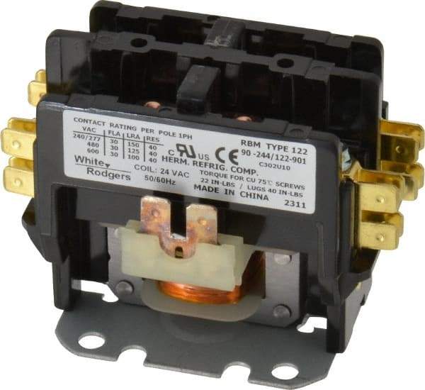 White-Rodgers - Definite Purpose Contactors   Number of Poles: 2    Resistive Load Rating (A): 40A@277VAC; 40A@480VAC; 40A@600VAC - Americas Industrial Supply