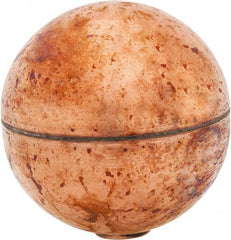 Made in USA - 2" Diam, Spherical, Internal Connection, Metal Float - 1/4-20 Thread, Copper, 25 Max psi, 24 Gauge - Americas Industrial Supply