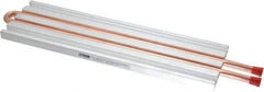 Lytron - 12" Long x 3-1/2" High, Straight Connection Copper Tube Cold Plate - 3/8 OD Tube, 2-Pass Fluid Path, Water Cooling, 1/2" Thick - Americas Industrial Supply